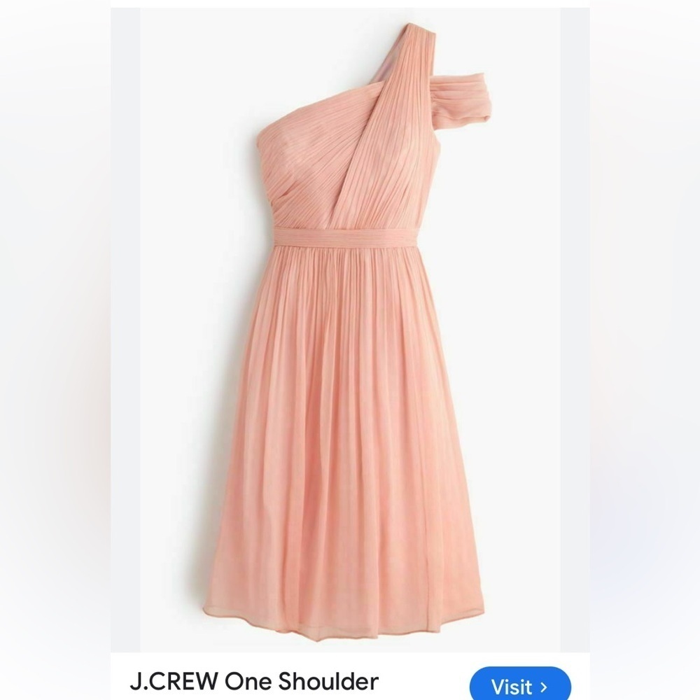 J. Crew Pink Asymmetrical Ruched Tiered Dress